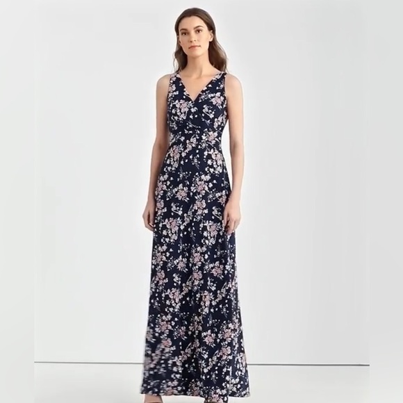 Ralph Lauren Dresses & Skirts - Ralph Lauren Navy Floral Jersey Maxi Dress Size 12